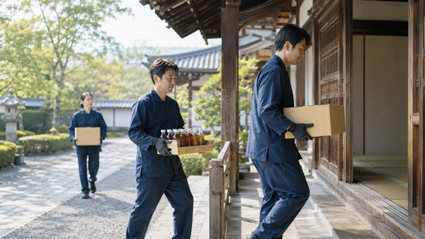 配り物と荷物の運搬