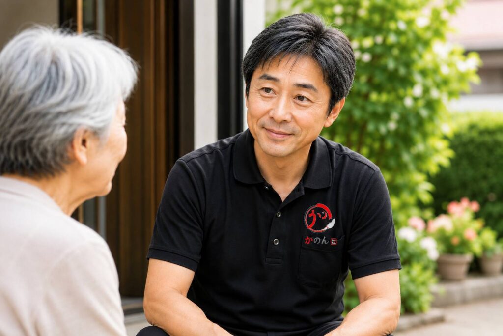 京都べんり屋かのん代表がご相談をうかがう様子